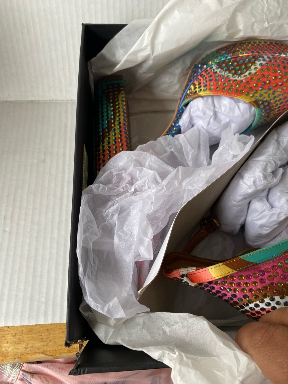 Kurt Geiger Shoreditch Platform Court Heels Rainbow Rhinestone Size 38/ US 7.5 - Picture 13 of 15